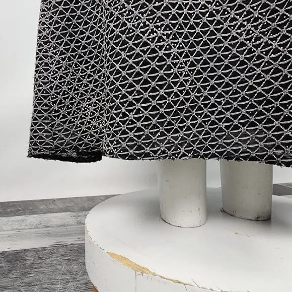 Black & Silver Long Gown Dress Size M - Picture 4 of 11